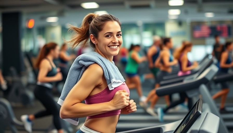 Woman jogging on treadmill in gym, key to heart health exercise.