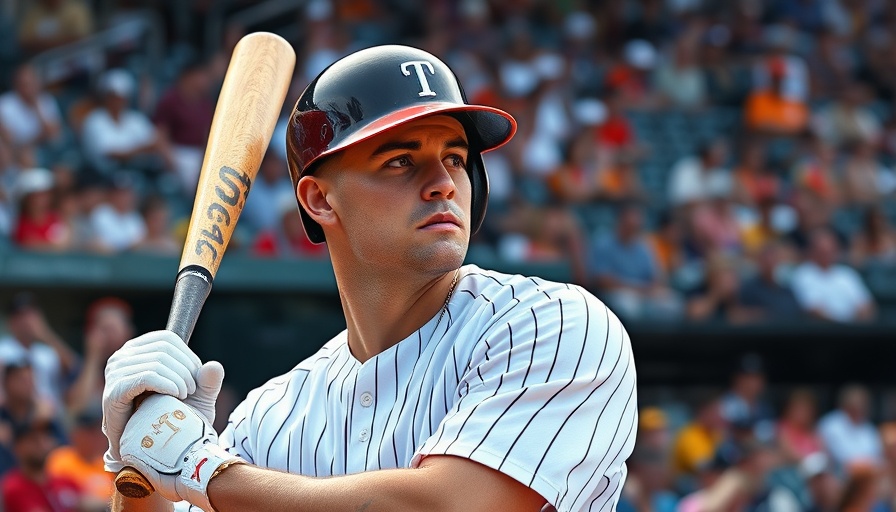 Torpedo bats baseball player holding bat in crowded stadium.