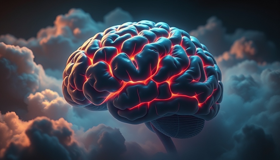 Glowing brain depicting cognitive deficits in depression, neural pathways highlighted.