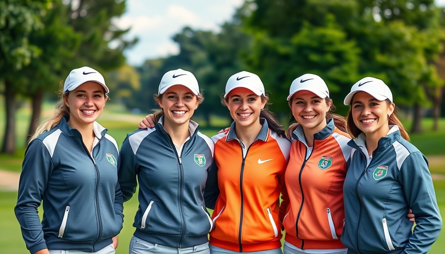 Salida girls golf team first place in La Junta, group photo on golf course.