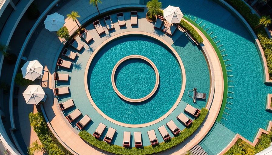 Aerial view of luxury spa indicating growth in wellness market.