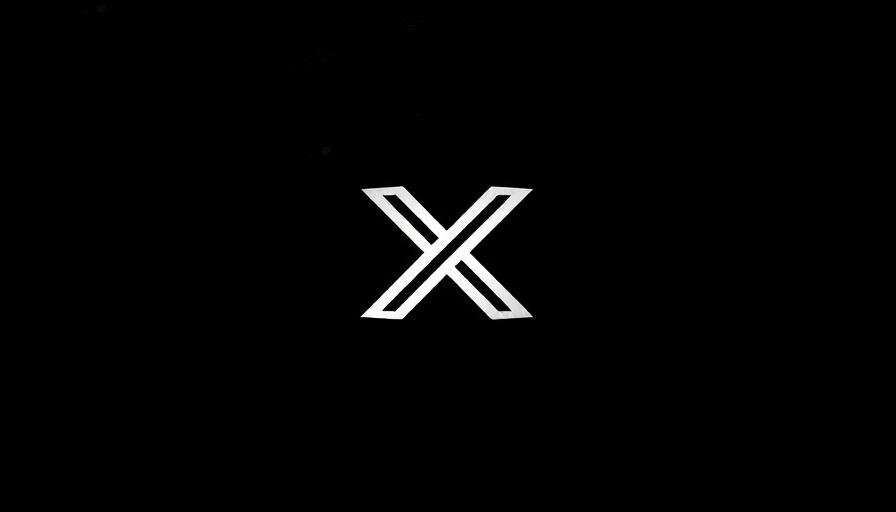Minimalistic black and white stylized X logo on textured background, EU Fine X Social Media theme.