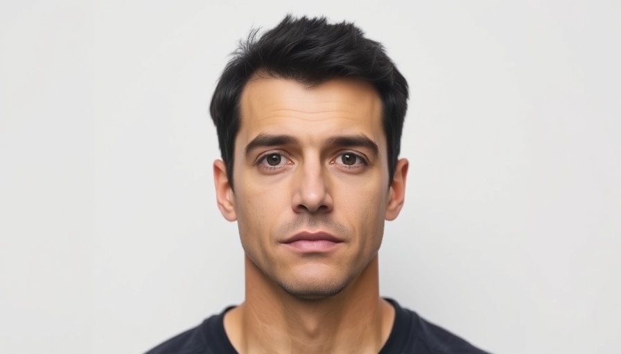 Neutral expression mug shot of an unknown man, online safety for kids context