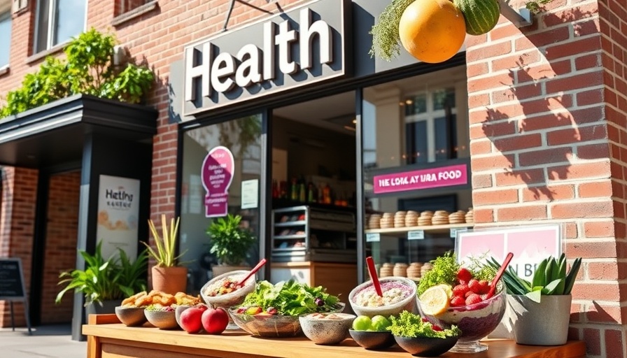 Healthy Food Options in Long Island storefront displaying acai bowls and salads.