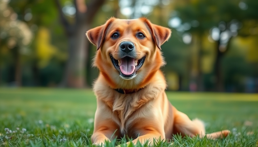 Joyful brown dog at Free Pet Adoptions Mutt Madness event.
