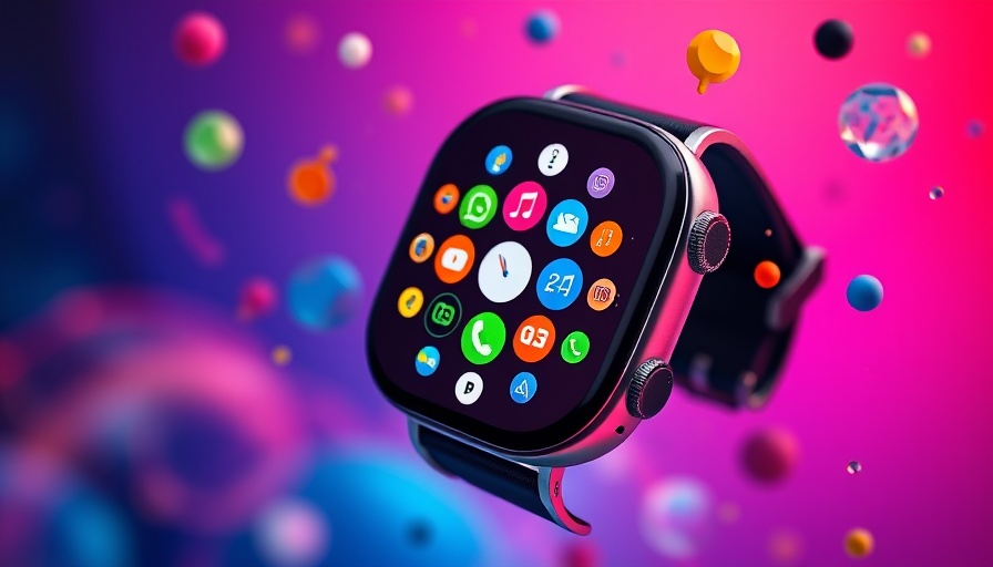 Smartwatch productivity hacks with colorful icons.