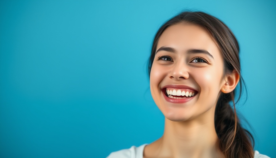 Smiling young woman expressing gratitude and positivity.