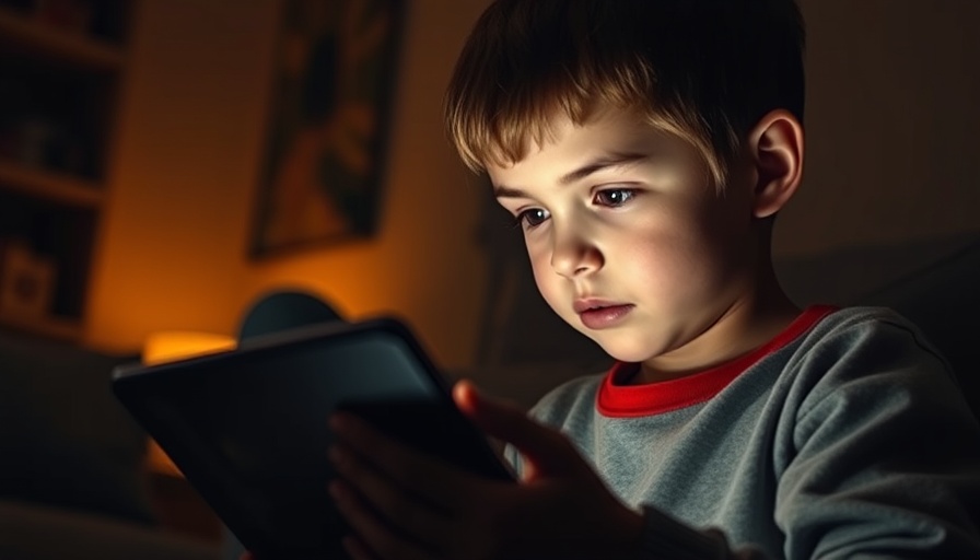 Boy using tablet intently, highlighting digital focus, Online Safety Act Tariff Negotiations.
