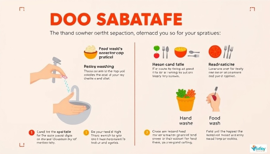 Informative poster on preventing foodborne outbreaks with safe food practices.