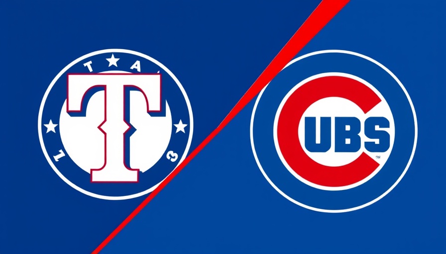 MLB Gameday Rangers vs Cubs 2025 team logos design