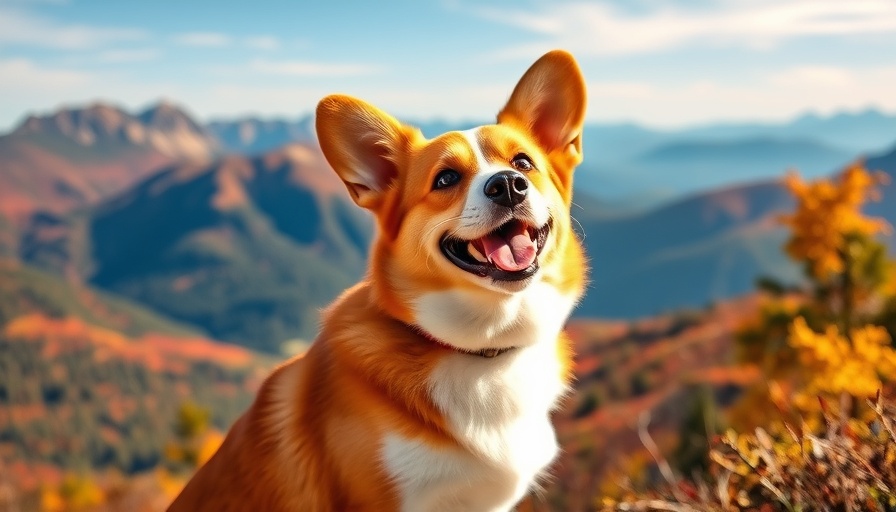 Happy Corgi enjoying mountain view, pet health reset 2025.