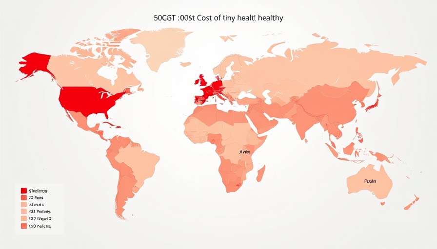World map showing cost of healthy diet affordability by region