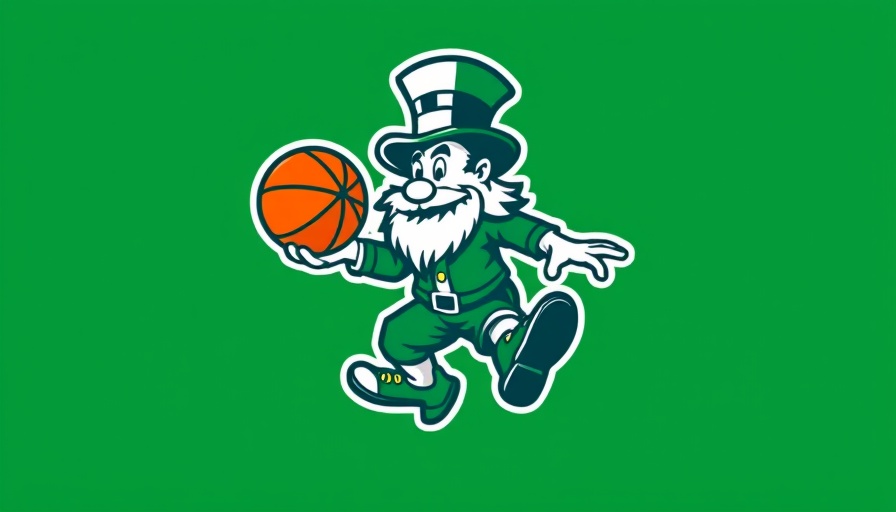 Boston Celtics logo featuring leprechaun, basketball