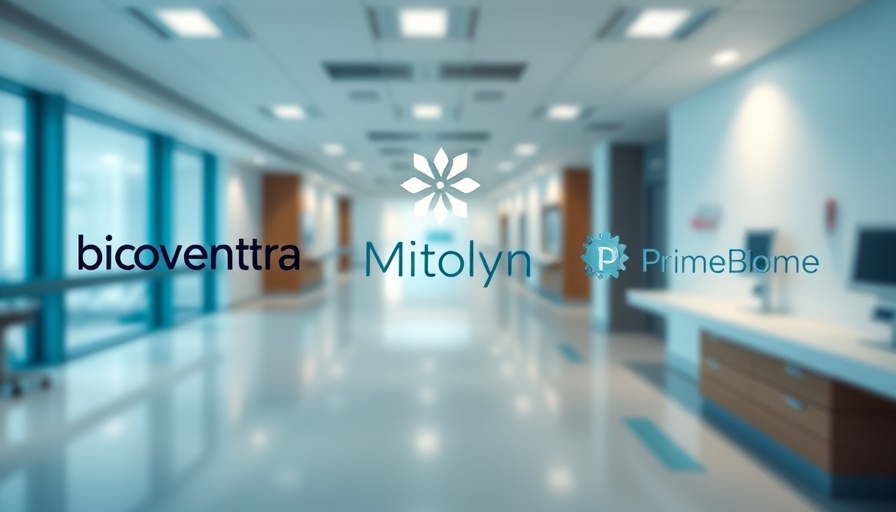 Corporate branding of Mitolyn and PrimeBiome in a hospital setting.