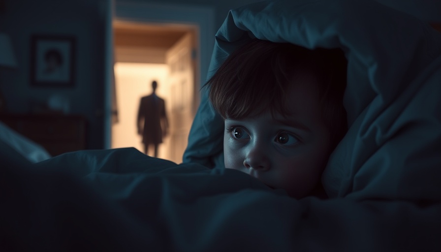 Frightened child in bed experiencing a nightmare, highlighting sleep quality issues.