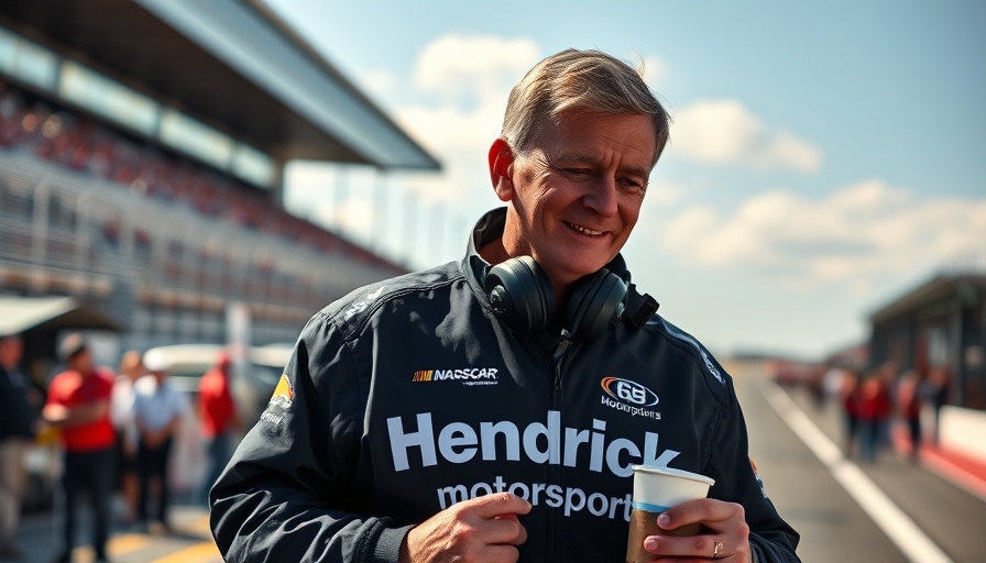 Hendrick Motorsports director with headphones at race track.