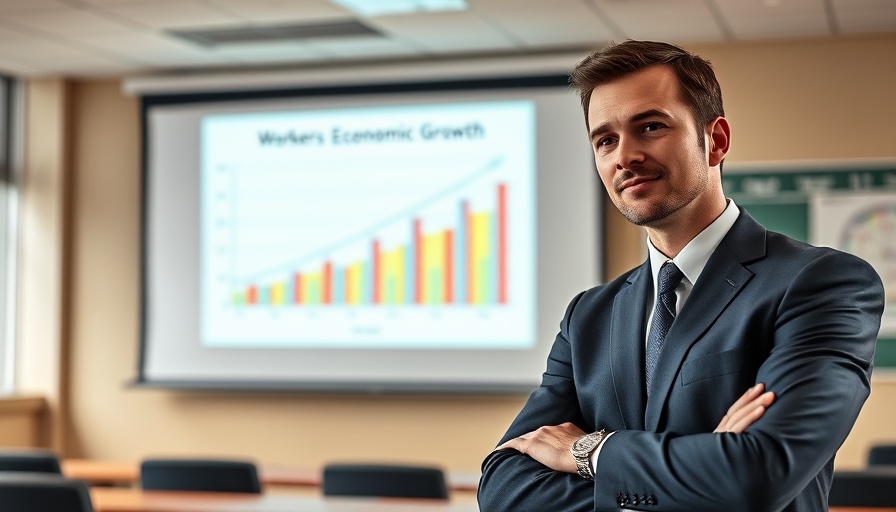 Business presentation on workers' economic growth highlighting generational gaps and mental health in the workforce.