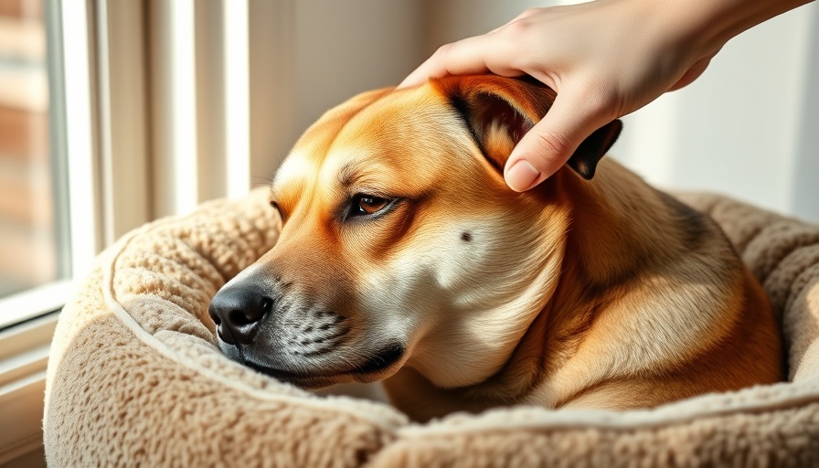 Senior dog experiencing pet gut health in cozy setting.