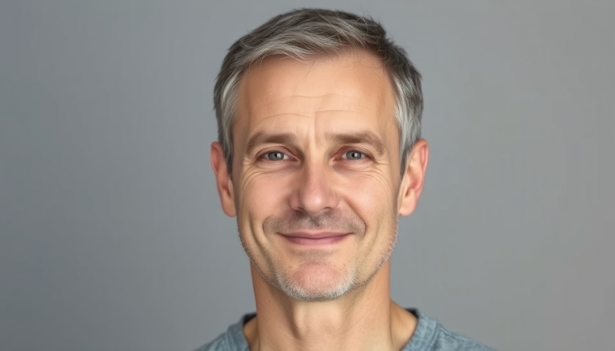 Portrait of middle-aged man smiling, large format printing innovations