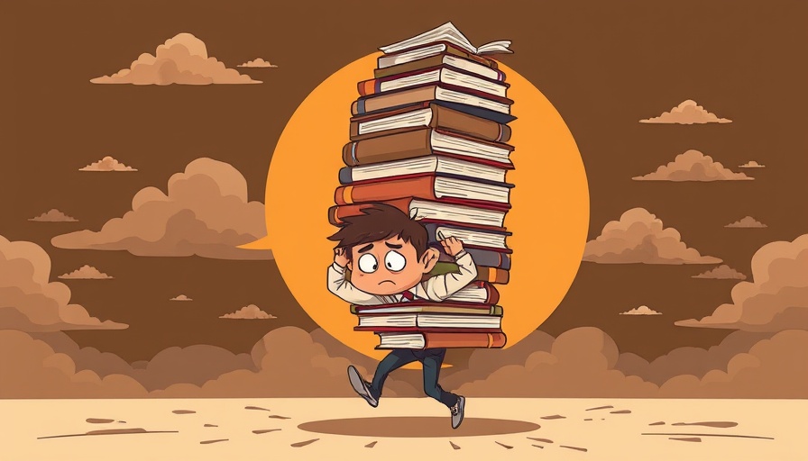 Illustration of overworked individual showing workers' risk of burnout.