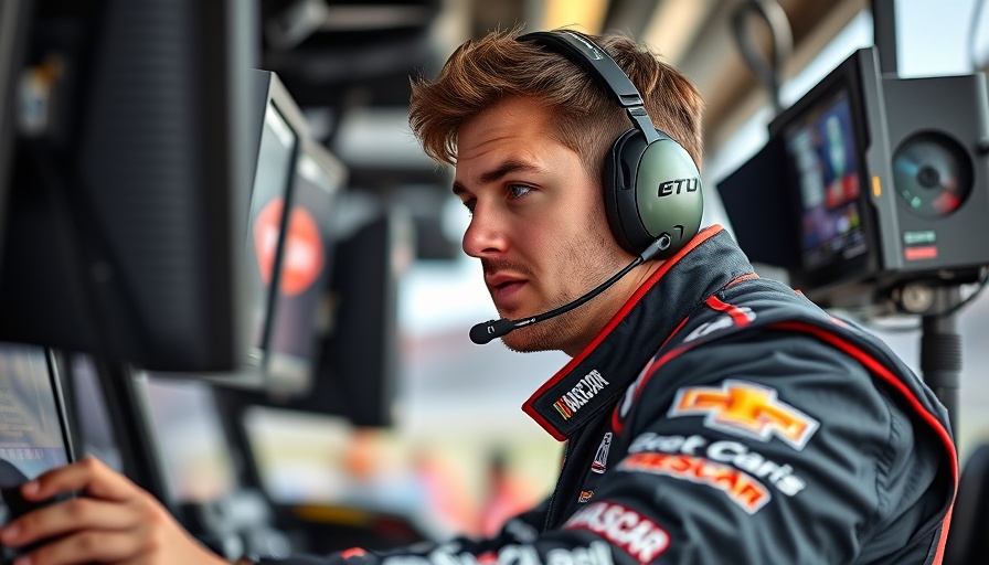 Kyle Larson NASCAR Title Run: Focused team member monitoring race