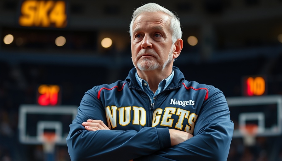 Denver Nuggets coach looking serious at a game.