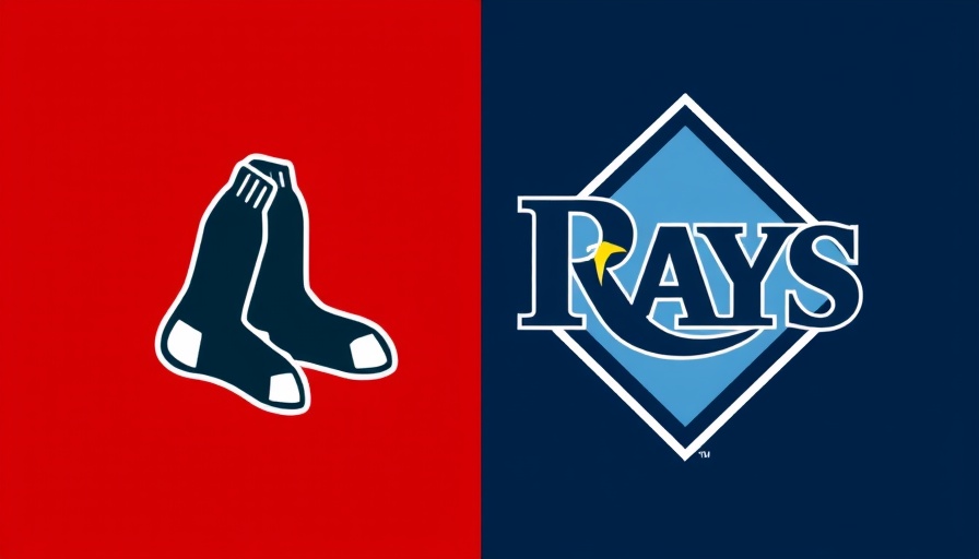 Red Sox and Rays logos split diagonally, bold design.