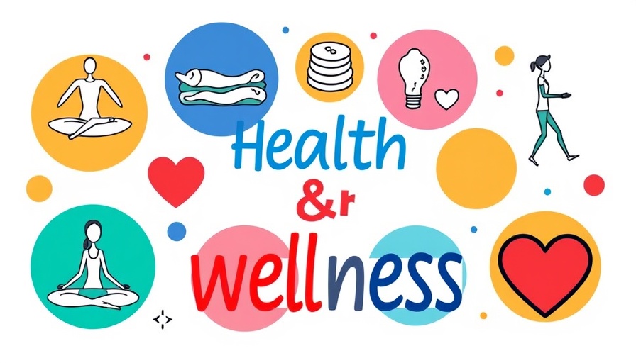 Colorful symbols representing health and wellness trends.