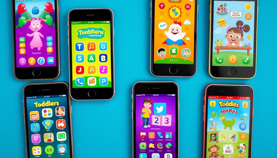 Best toddler apps displayed on smartphones with colorful themes.