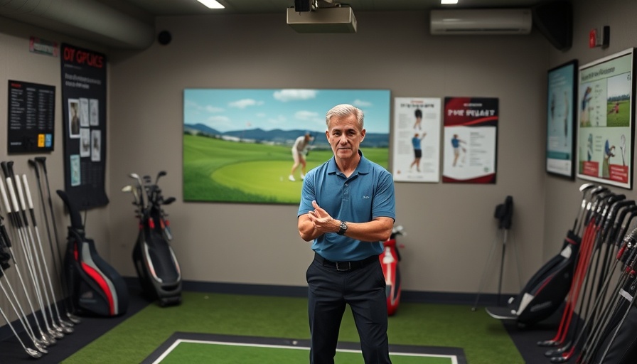 Golf teacher assisting student with grip in indoor facility.