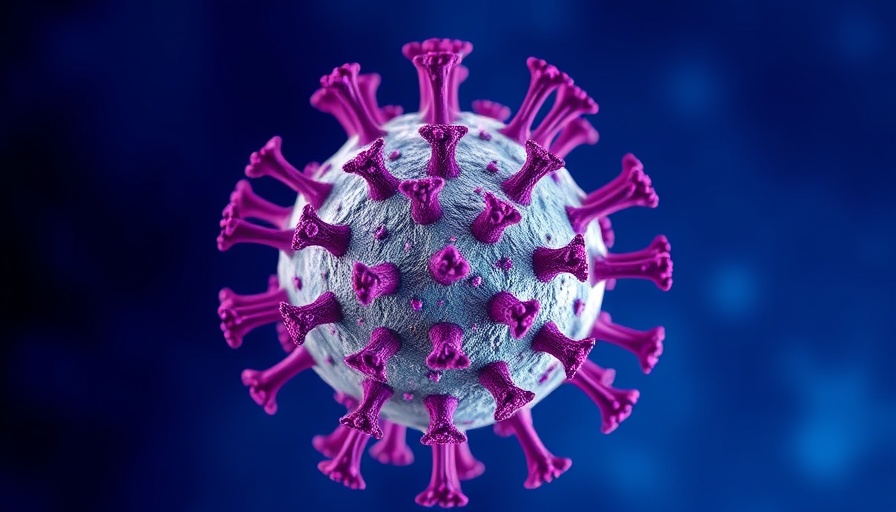 3D illustration of measles virus structure, highlighting long-term health consequences.