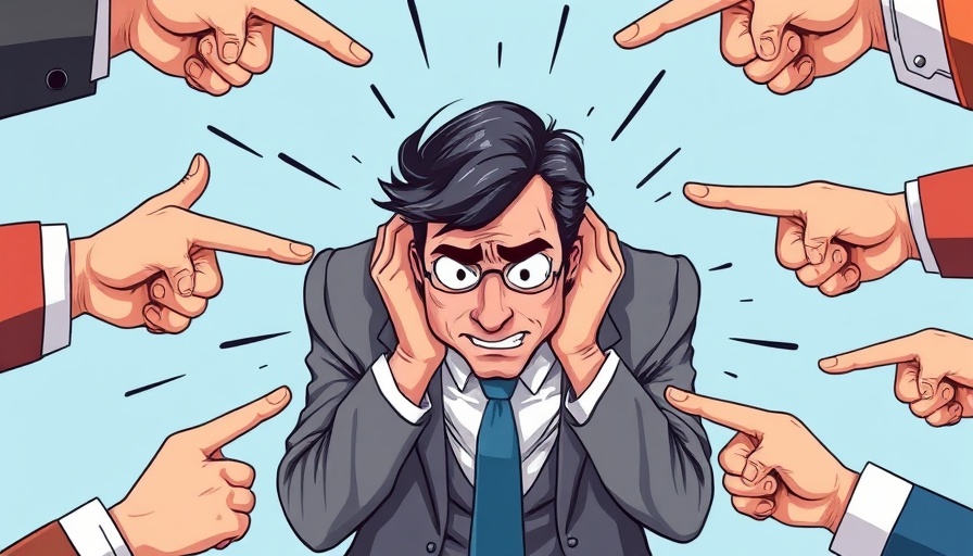 Illustration depicting signs of a toxic job during interview, accusatory hands pointing.