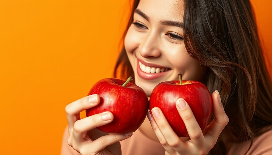 Young woman comparing apples to improve attention span with food