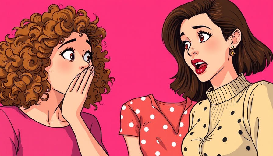 Curly-haired woman whispering to surprised brunette, curb the habit of gossiping