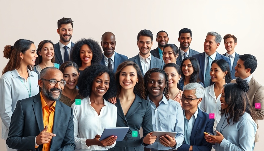 Diverse professionals highlighting the importance of mental health leadership in a modern collage.