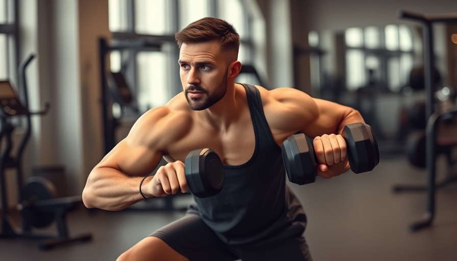 Man demonstrating best exercises for longevity using dumbbells in gym.