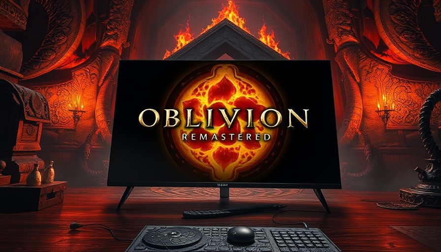 Oblivion Remastered on Steam Deck showing a fiery portal, immersive.