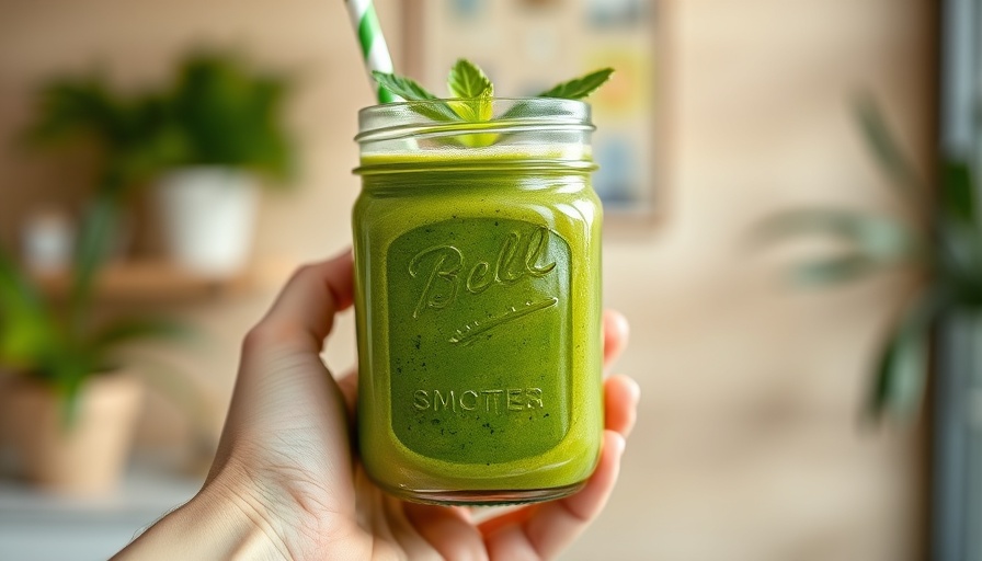 Green smoothie in mason jar, highlighting wellness niches.