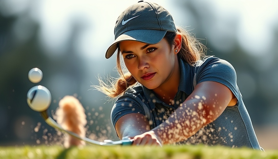 Nelly Korda performing a bunker shot at Chevron Championship.