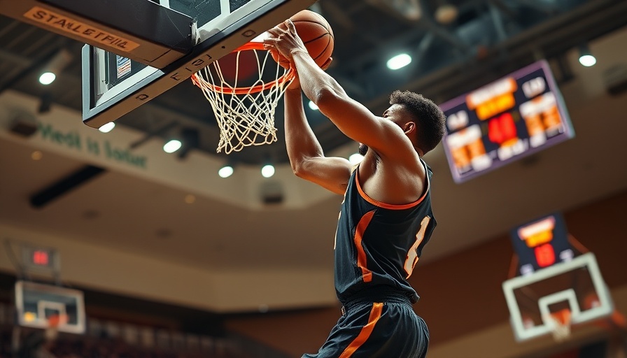 Khaman Maluach showing skills in a basketball game.
