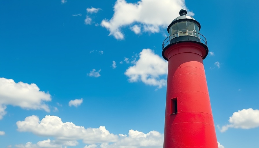 Red lighthouse under blue sky, Michigan high school golfers van crash