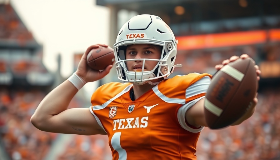 Young football player in Texas uniform, 2026 NFL mock draft focus