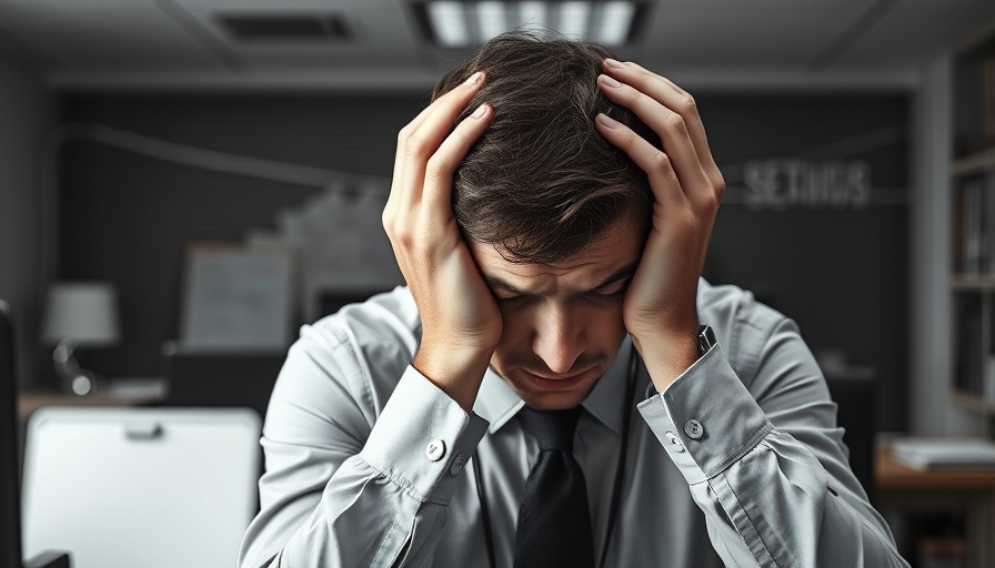 Stressed man at desk emphasizing the importance of work-life balance.