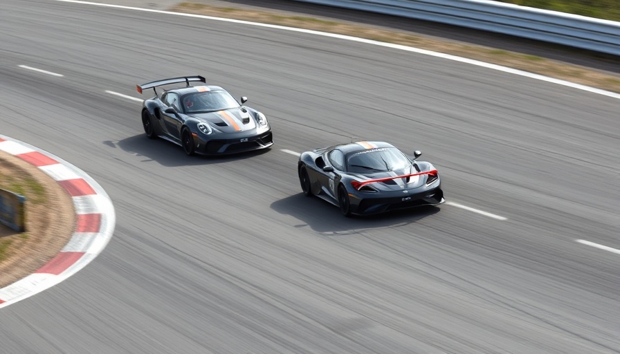 Racing cars on track during Xfinity Series race, dynamic action.