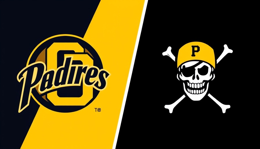 Padres vs Pirates team logos in contrasting colors.