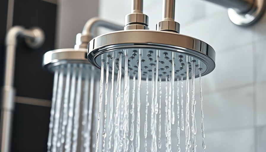 Modern multisensory shower system with chrome and brass showerheads.