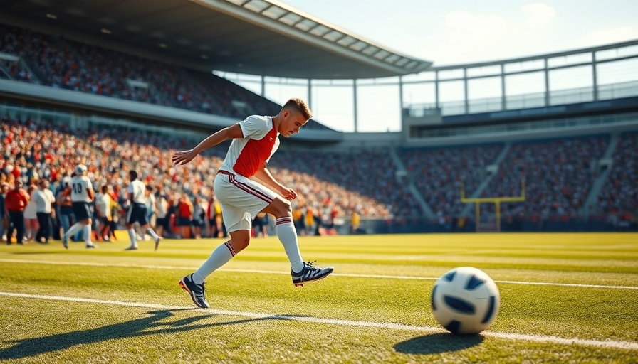 Football player preparing to kick during a game.