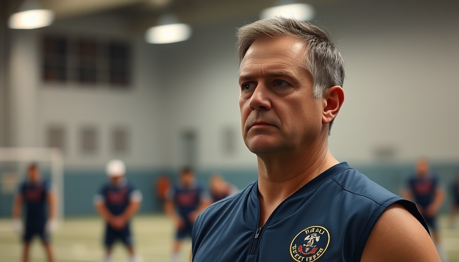 Middle-aged man observing indoors; 2025 New England Patriots prediction