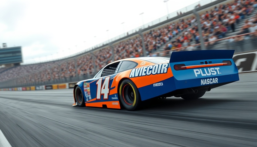 NASCAR racecar speeding on track, crowd in background. NASCAR crew chief penalties.