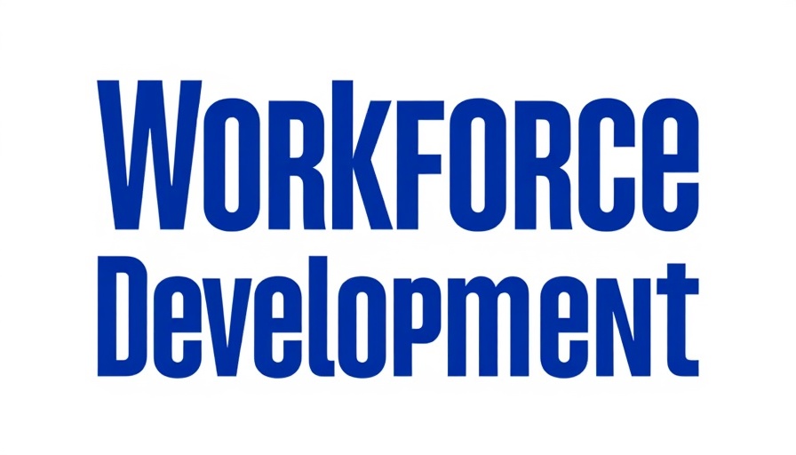 Workforce development logo in bold blue font.
